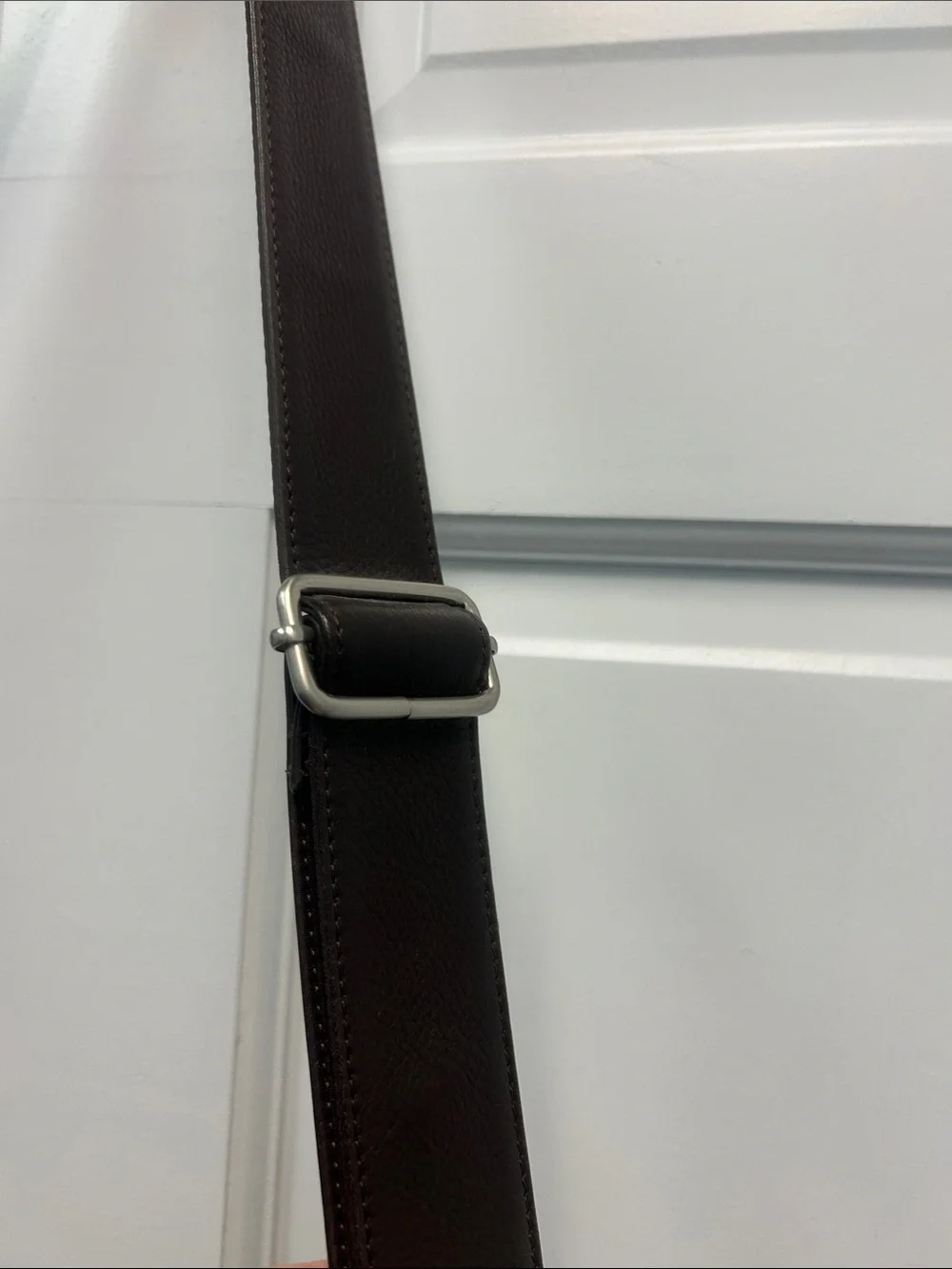 Fossil Pebbled Leather and Nylon ZB8843 Unisex Brown Messenger Bag/Work Satchel